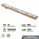 Marble Insert Shower Drain Channel - Antique Copper (40 x 3 Inches) - LIPKA - Lipka Home