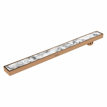 Marble Insert Shower Drain Channel - Antique Copper (40 x 3 Inches) - LIPKA - Lipka Home