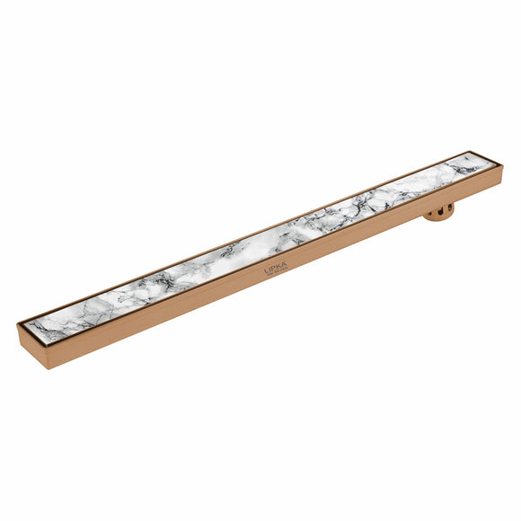 Marble Insert Shower Drain Channel - Antique Copper (48 x 3 Inches) - LIPKA - Lipka Home