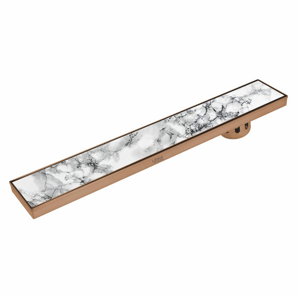 Marble Insert Shower Drain Channel - Antique Copper (48 x 5 Inches) - LIPKA - Lipka Home