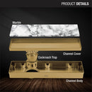 Marble Insert Shower Drain Channel - Yellow Gold (12 x 3 Inches) - LIPKA - Lipka Home