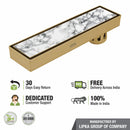 Marble Insert Shower Drain Channel - Yellow Gold (12 x 3 Inches) - LIPKA - Lipka Home