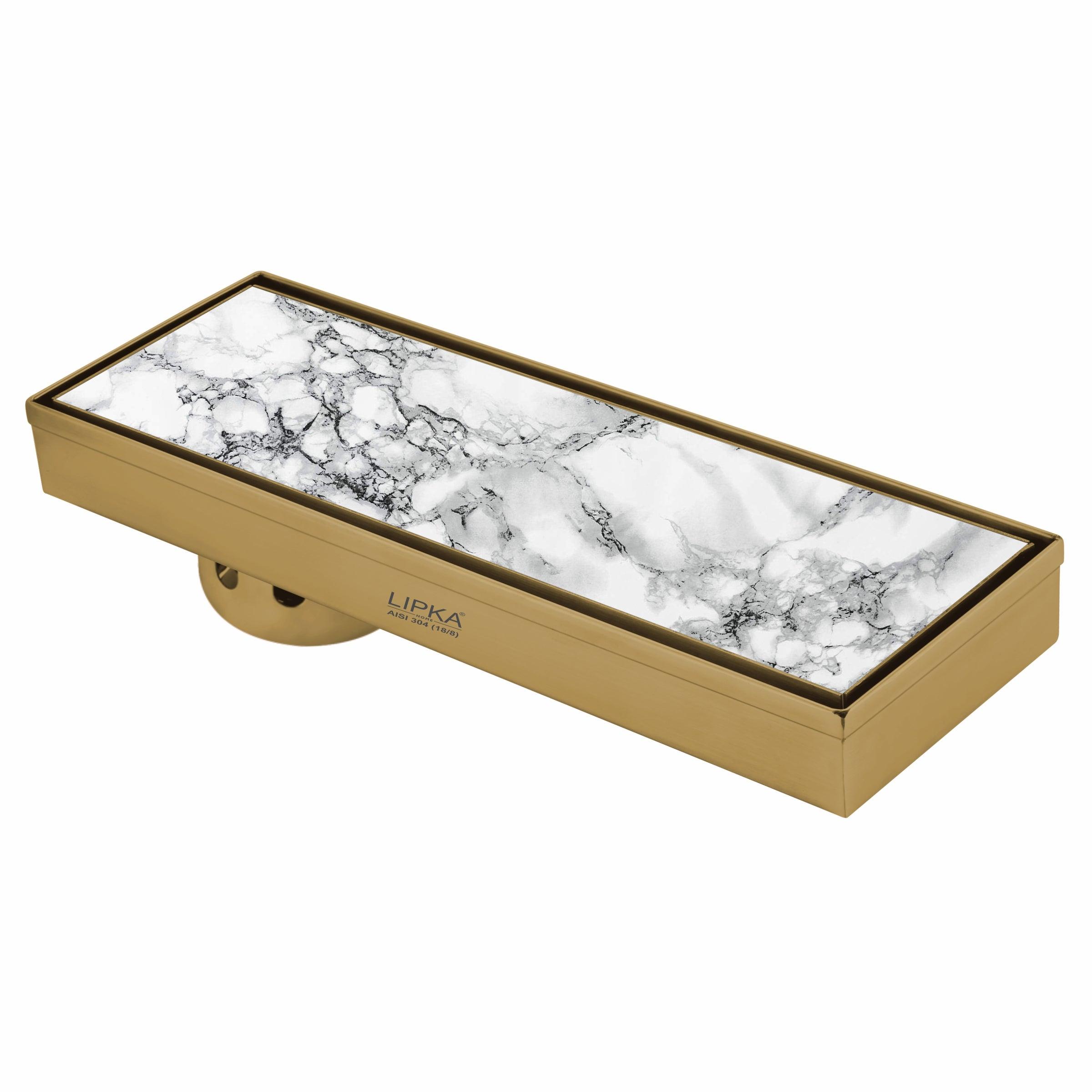 Marble Insert Shower Drain Channel - Yellow Gold (12 x 4 Inches)