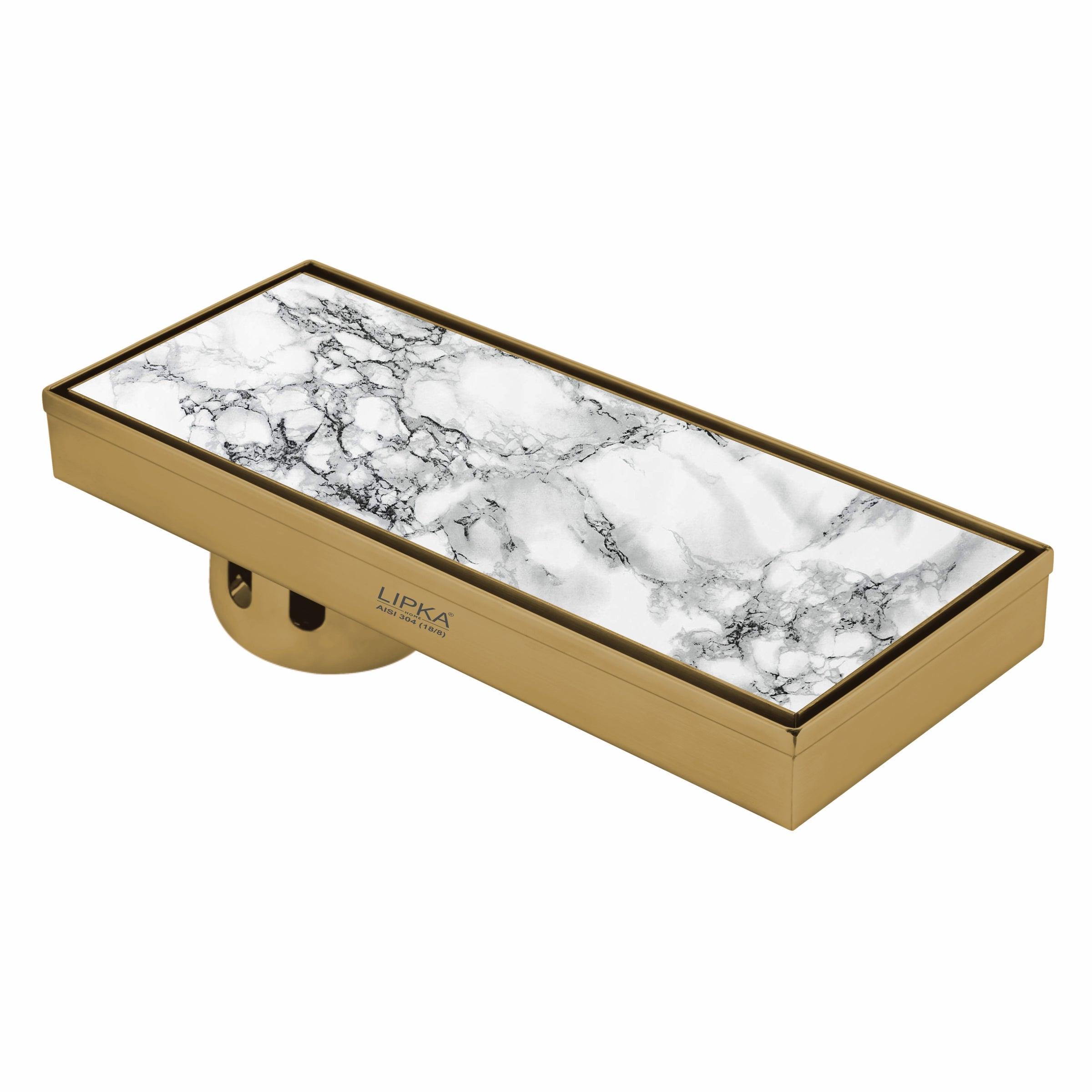 Marble Insert Shower Drain Channel - Yellow Gold (12 x 5 Inches)