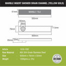 Marble Insert Shower Drain Channel - Yellow Gold (24 x 3 Inches) - LIPKA - Lipka Home