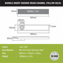 Marble Insert Shower Drain Channel - Yellow Gold (24 x 4 Inches) - LIPKA - Lipka Home