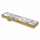Marble Insert Shower Drain Channel - Yellow Gold (24 x 4 Inches) - LIPKA - Lipka Home