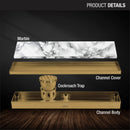Marble Insert Shower Drain Channel - Yellow Gold (24 x 5 Inches) - LIPKA - Lipka Home