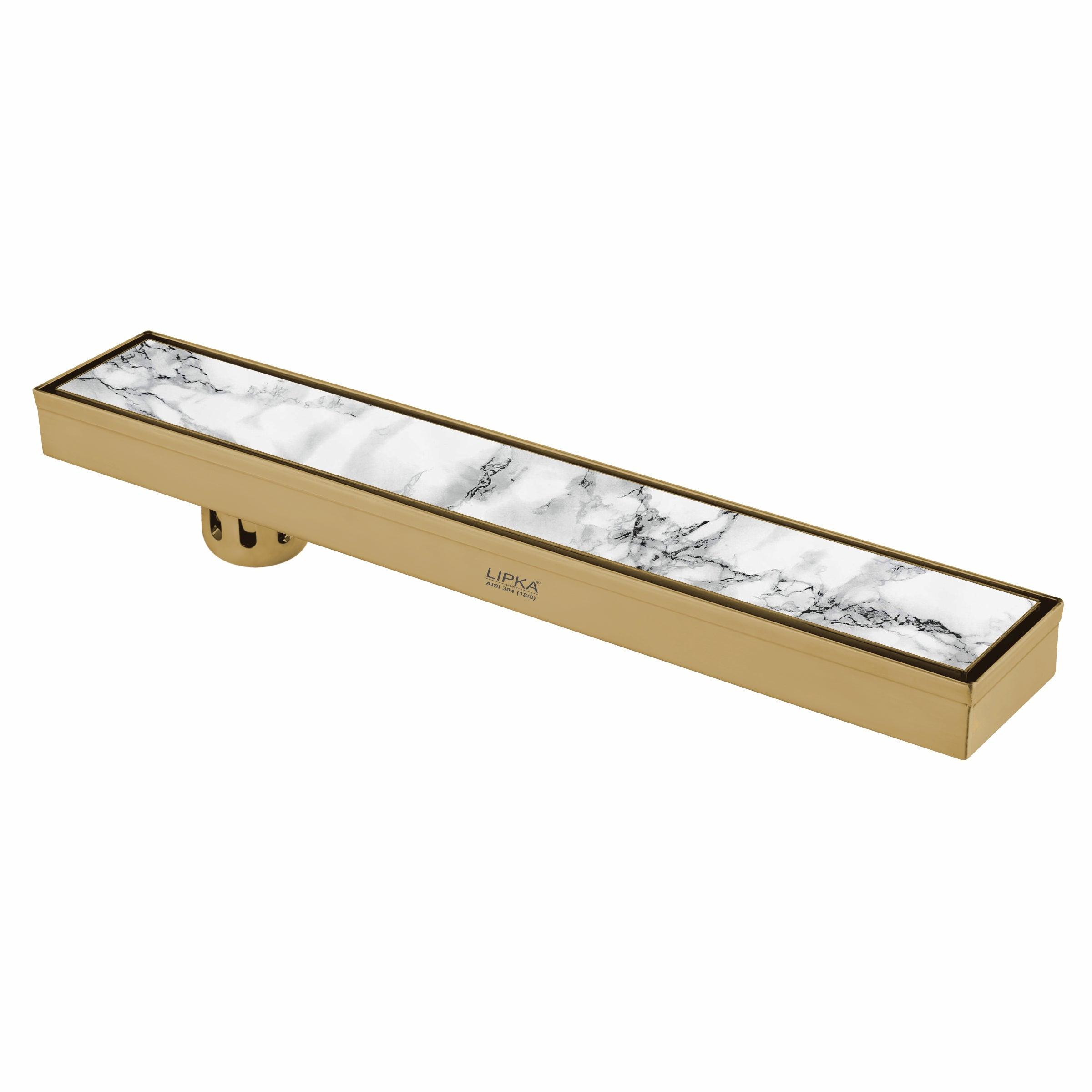 Marble Insert Shower Drain Channel - Yellow Gold (32 x 3 Inches)