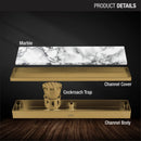 Marble Insert Shower Drain Channel - Yellow Gold (32 x 4 Inches) - LIPKA - Lipka Home