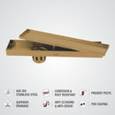 Marble Insert Shower Drain Channel - Yellow Gold (32 x 4 Inches) - LIPKA - Lipka Home