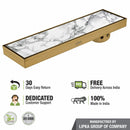 Marble Insert Shower Drain Channel - Yellow Gold (32 x 5 Inches) - LIPKA - Lipka Home