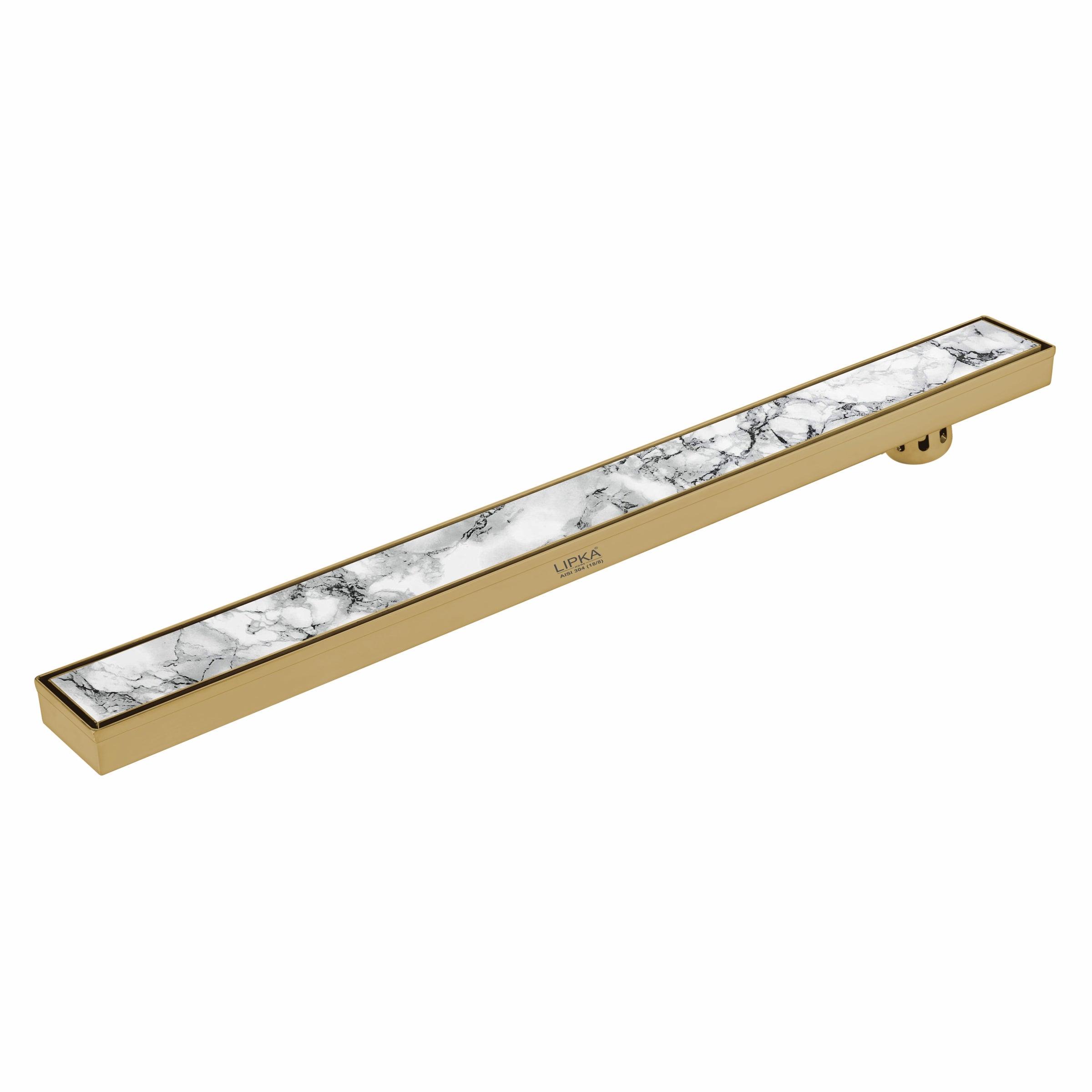 Marble Insert Shower Drain Channel - Yellow Gold (36 x 3 Inches)