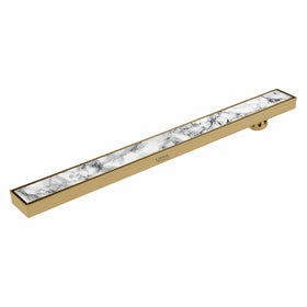 Marble Insert Shower Drain Channel - Yellow Gold (36 x 3 Inches) - LIPKA - Lipka Home