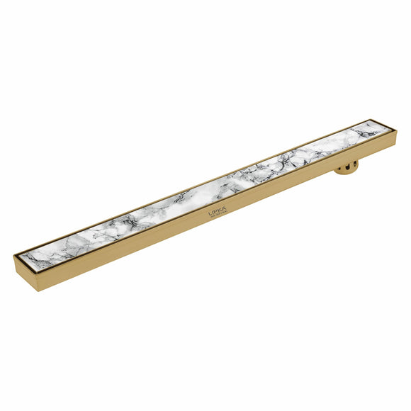 Marble Insert Shower Drain Channel - Yellow Gold (36 x 3 Inches) - LIPKA - Lipka Home