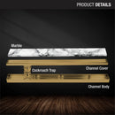 Marble Insert Shower Drain Channel - Yellow Gold (48 x 3 Inches) - LIPKA - Lipka Home