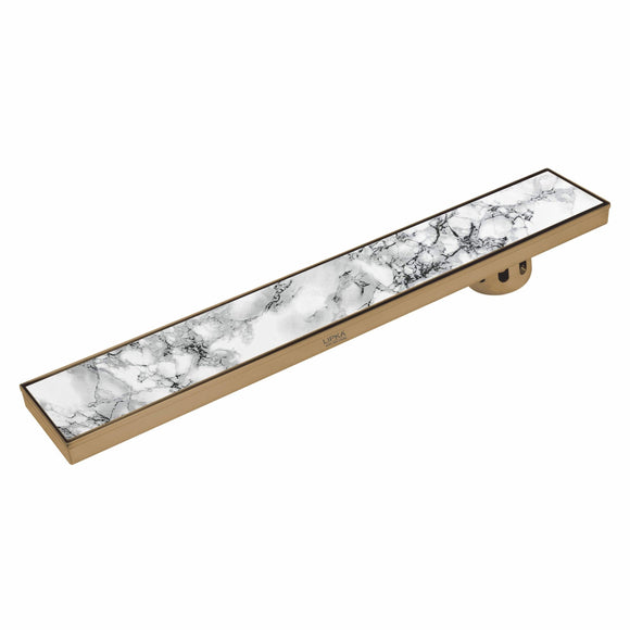 Marble Insert Shower Drain Channel - Yellow Gold (48 x 5 Inches) - LIPKA - Lipka Home