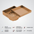 Marble Insert Square Floor Drain - Antique Copper (6 x 6 Inches) - LIPKA - Lipka Home