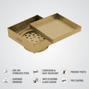 Marble Insert Square Floor Drain - Yellow Gold (6 x 6 Inches) - LIPKA - Lipka Home