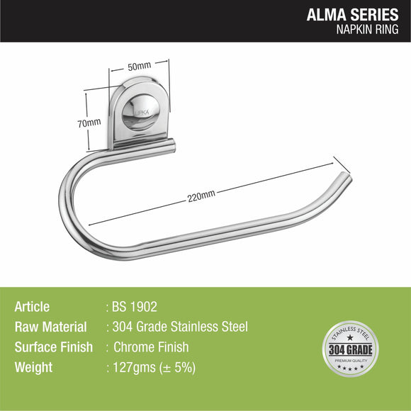 Alma Napkin Ring (304 SS) - LIPKA - Lipka Home