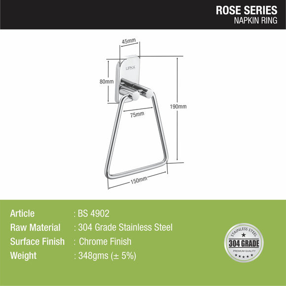 Rose Napkin Ring (304 SS) - LIPKA - Lipka Home