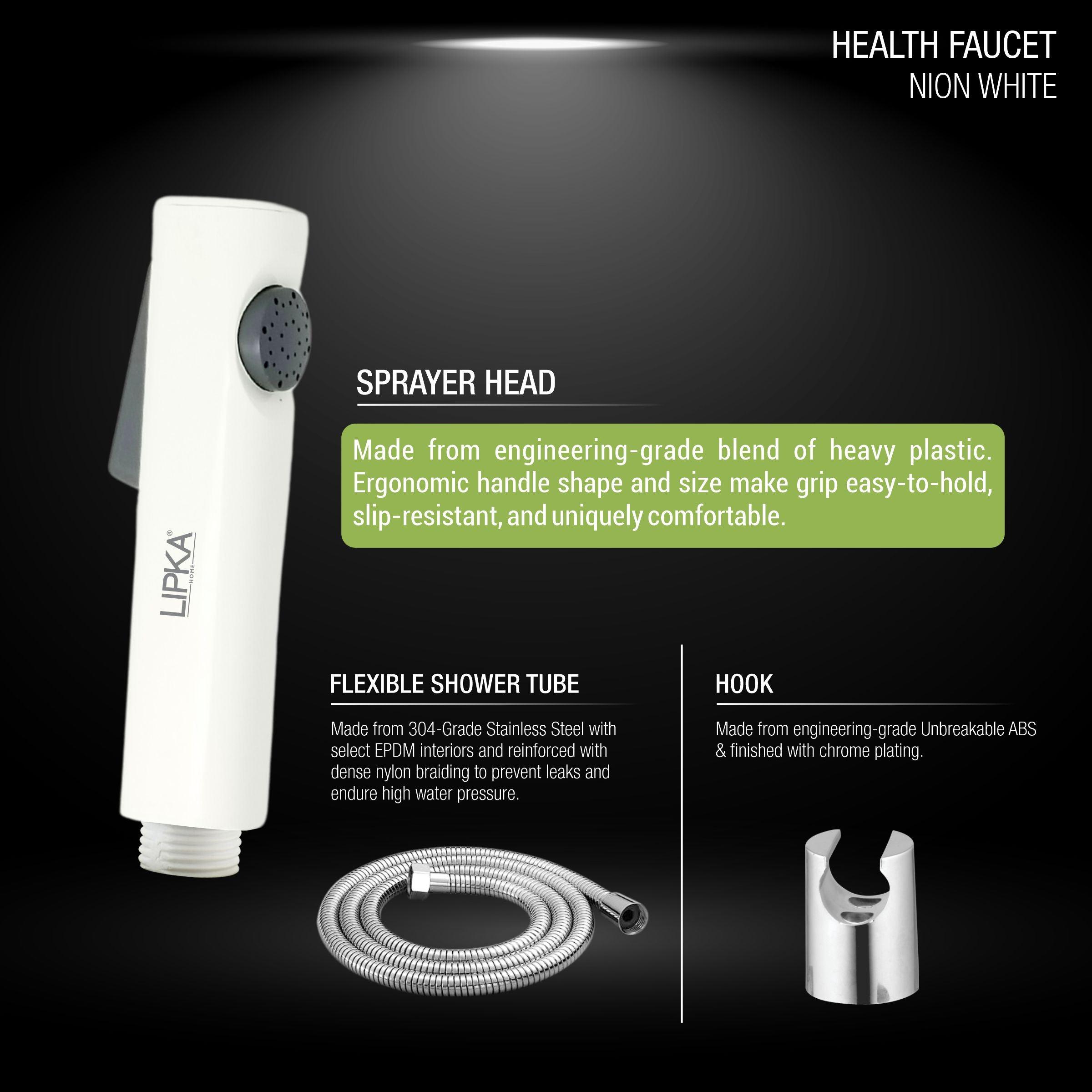 Nion White Health Faucet (Complete Set) features