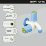 Nobel Two Way Bib Tap PTMT Faucet (Double Handle) features
