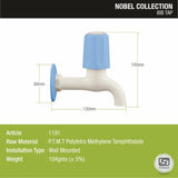 Nobel Bib Tap PTMT Faucet sizes and dimensions