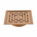 Orange Exclusive Square Flat Cut Floor Drain in Antique Copper PVD Coating (6 x 6 Inches) with Cockroach Trap - LIPKA - Lipka Home