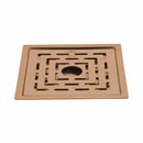 Orange Exclusive Square Flat Cut Floor Drain in Antique Copper PVD Coating (6 x 6 Inches) with Hole - LIPKA - Lipka Home