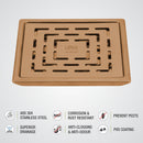 Orange Exclusive Square Floor Drain in Antique Copper PVD Coating (6 x 6 Inches) - LIPKA - Lipka Home