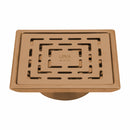 Orange Exclusive Square Floor Drain in Antique Copper PVD Coating (6 x 6 Inches) with Cockroach Trap - LIPKA - Lipka Home