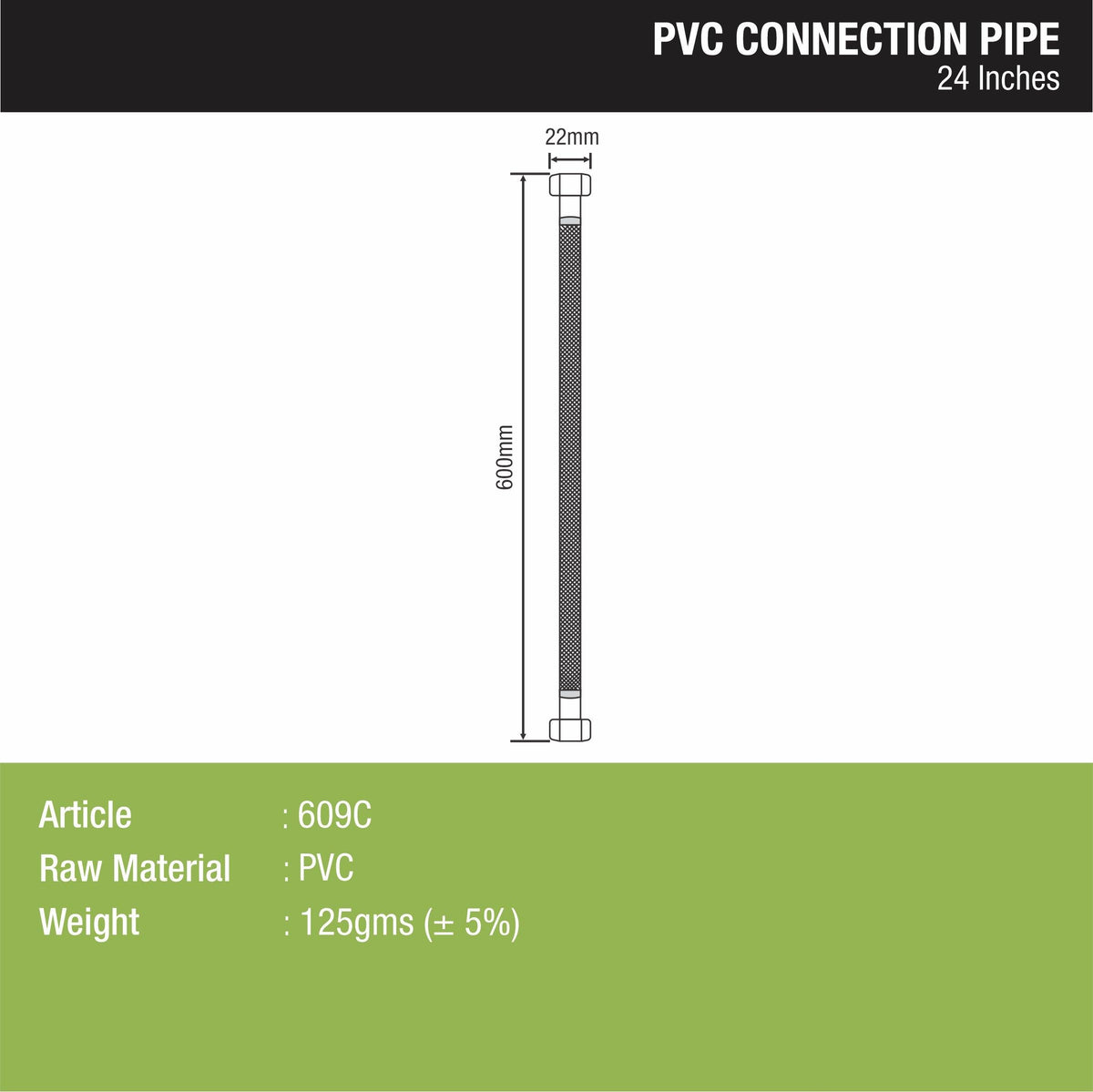 Connection Pipe PVC (24 Inches) (Pack of 2) - LIPKA | Lipka Home