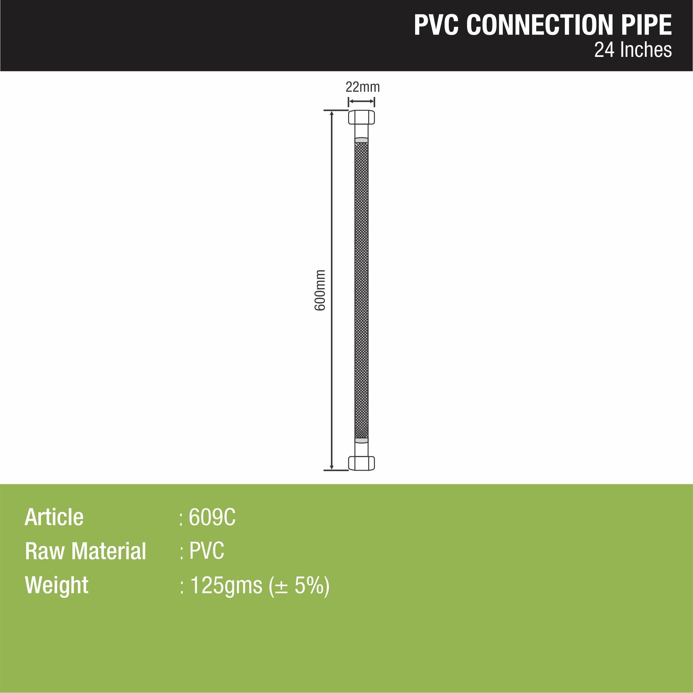 Connection Pipe PVC (24 Inches) (Pack of 2) sizes and dimensions