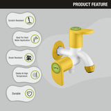 Pecker Two Way Bib Tap PTMT Faucet (Double Handle) features