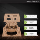 Pink Exclusive Square Flat Cut Floor Drain in Antique Copper PVD Coating (6 x 6 Inches) with Hole & Cockroach Trap - LIPKA - Lipka Home