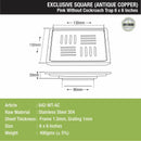 Pink Exclusive Square Floor Drain in Antique Copper PVD Coating (6 x 6 Inches) - LIPKA - Lipka Home