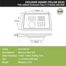 Pink Exclusive Square Floor Drain in Yellow Gold PVD Coating (5 x 5 Inches) with Hole - LIPKA - Lipka Home