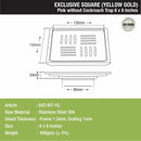 Pink Exclusive Square Floor Drain in Yellow Gold PVD Coating (6 x 6 Inches) - LIPKA - Lipka Home