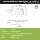 Pink Exclusive Square Floor Drain in Yellow Gold PVD Coating (5 x 5 Inches) with Hole & Cockroach Trap - LIPKA - Lipka Home