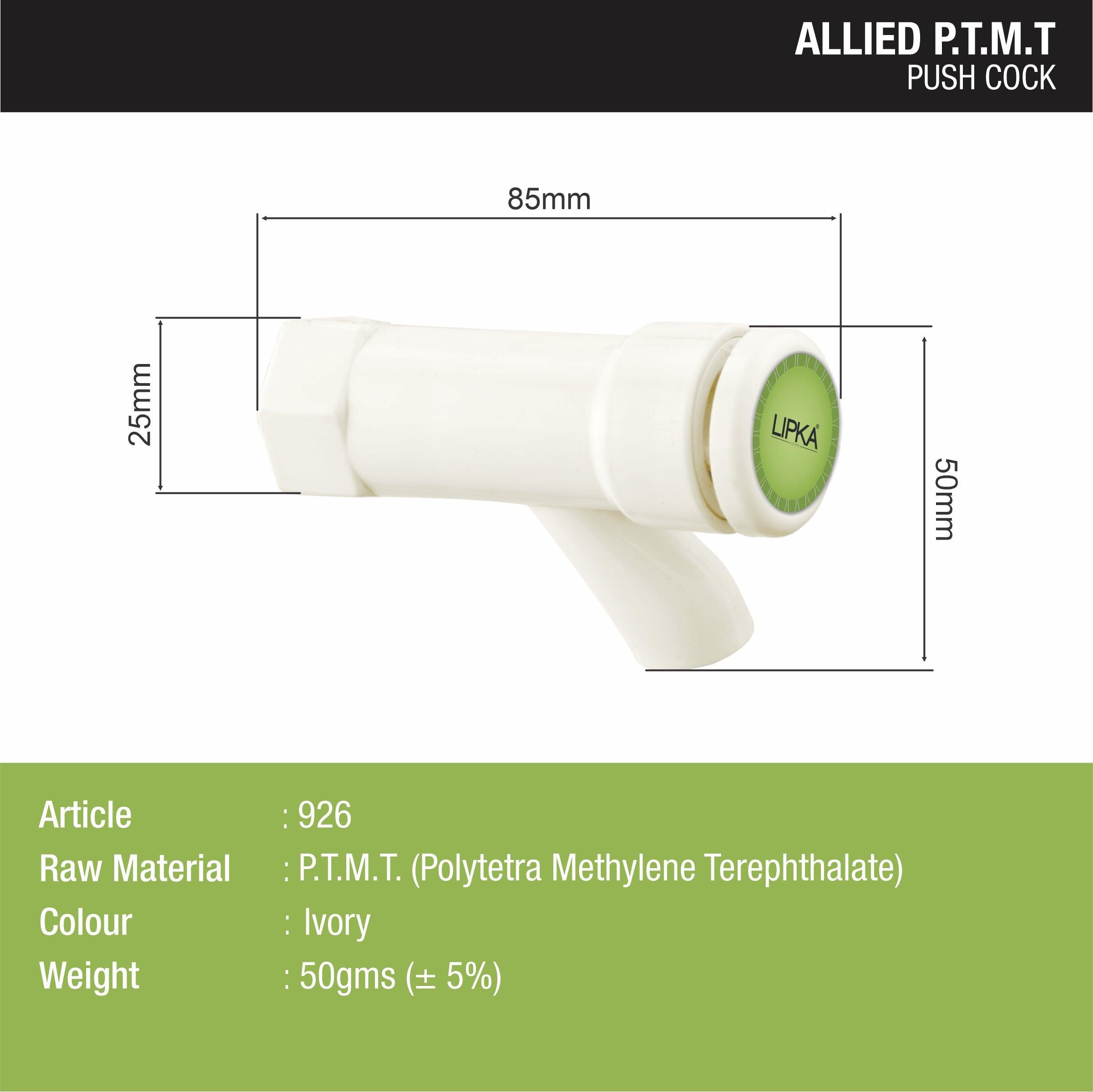 Push Valve PTMT Faucet sizes and dimensions