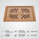 Purple Exclusive Square Flat Cut Floor Drain in Antique Copper PVD Coating (5 x 5 Inches) - LIPKA - Lipka Home