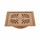 Purple Exclusive Square Flat Cut Floor Drain in Antique Copper PVD Coating (5 x 5 Inches) with Cockroach Trap - LIPKA - Lipka Home
