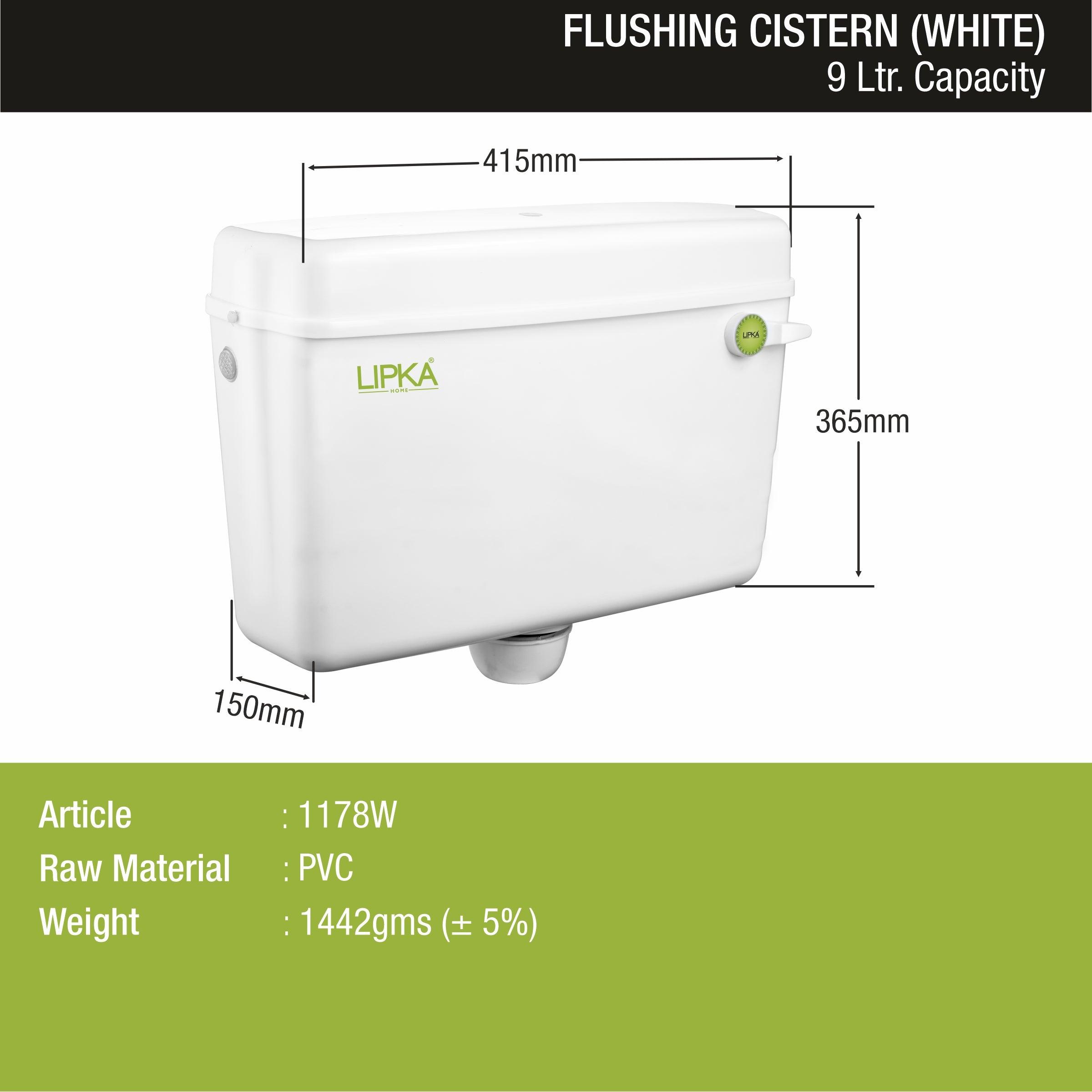Round Flushing Cistern/ Flush Tank (White) - LIPKA
