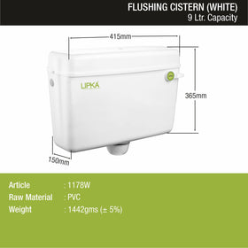 Round Flushing Cistern/ Flush Tank (White) |Commode not included| - LIPKA - Lipka Home