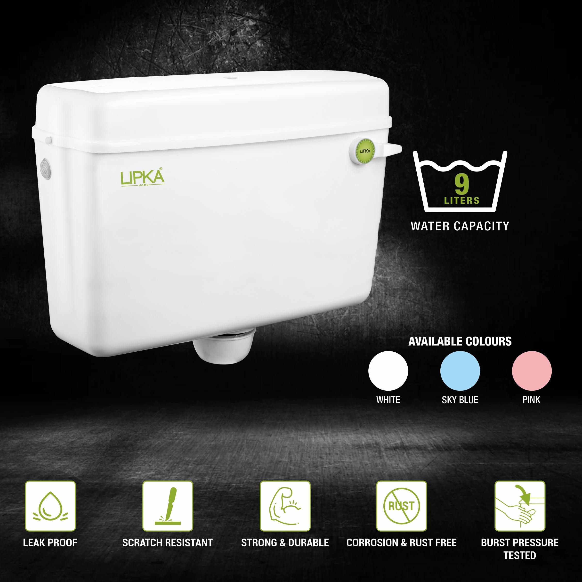 Round Flushing Cistern/ Flush Tank (White) - LIPKA - Lipka Home