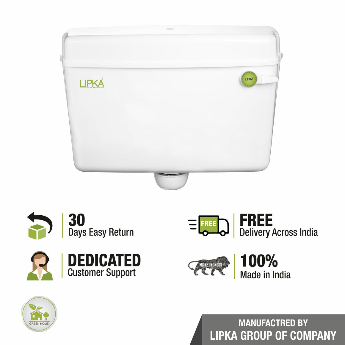 Round Flushing Cistern/ Flush Tank (White) |Commode not included| - LI ...