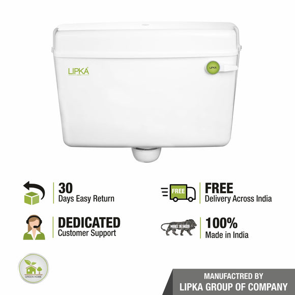 Round Flushing Cistern/ Flush Tank (White) |Commode not included| - LIPKA - Lipka Home