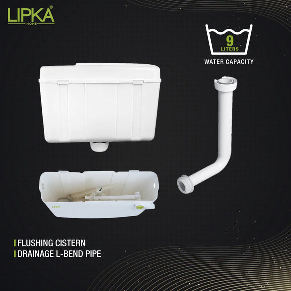 Round Flushing Cistern/ Flush Tank (White) |Commode not included| - LIPKA - Lipka Home