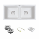 Crystal White Quartz Double Bowl Kitchen Sink (37 x 18 x 9 Inches) - LIPKA - Lipka Home